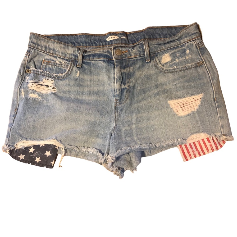 Women’s Old Navy American Flag Distressed Jean Shorts